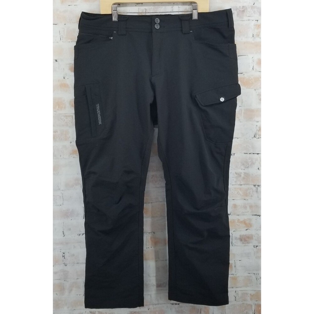 Truewerk T2 Werkpant Cargo Work Pants Men 38 x 30 Black Workwear Stretch 147752